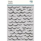 Crafts Plastic 6X8" Stencil Simple Stories Vintage Seas Waves