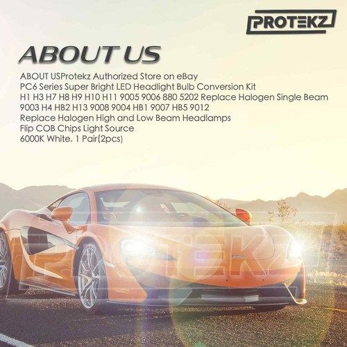 H13 9008 LED Headlight Bulbs Protekz High&Low Dual Beam 60000K Xenon White Kit - Picture 3 of 12