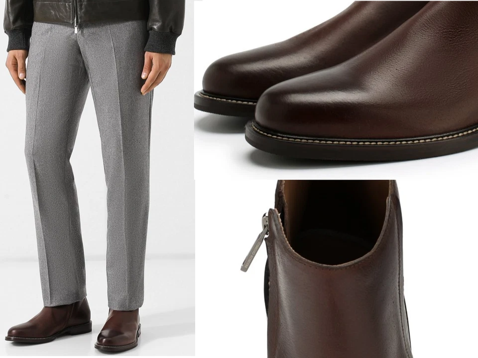 Brunello Cucinelli Ankle-Boots Zip Chelsea Stiefel Stiefelette Shoes Schuhe 42