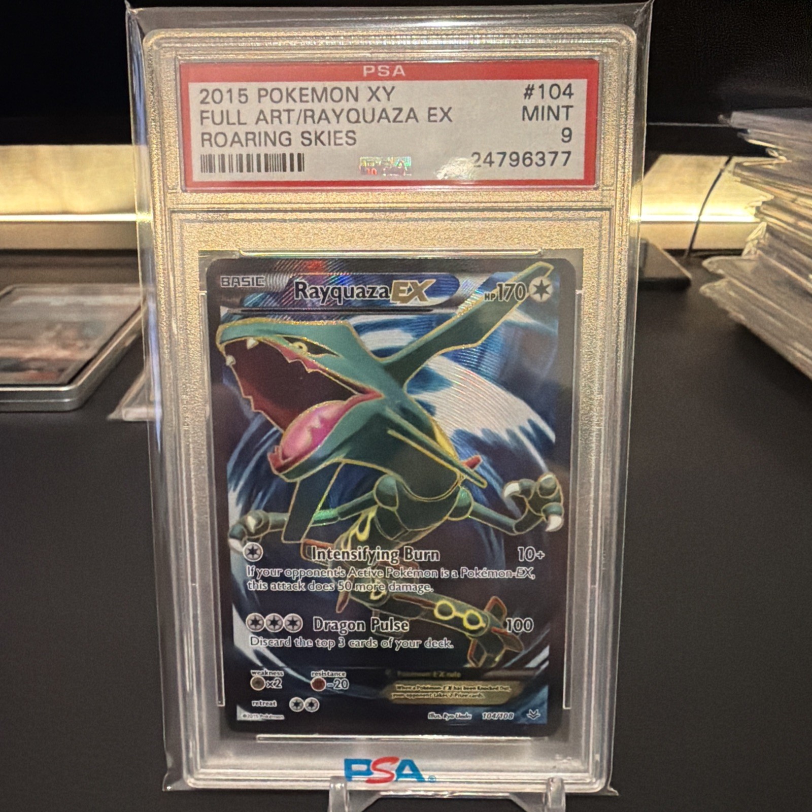 PSA 9 ✨ Rayquaza EX Full Art ✨ Ultra Rare ✨ Roaring Skies Pokemon 104/108