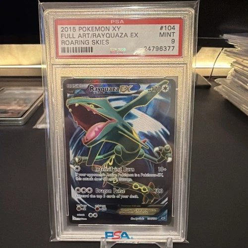 PSA 9 ✨ Rayquaza EX Full Art ✨ Ultra Rare ✨ Roaring Skies Pokemon 104/108