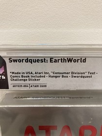 Atari 2600 New Rare SWORD QUEST: EARTH-WORLD Wata 7,Factory Sealed  Box PSA VGA