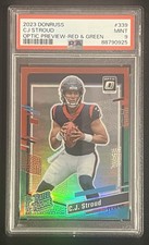 2023 Donruss CJ Stroud Optic Preview- Red And Green Rookie PSA 9 #339
