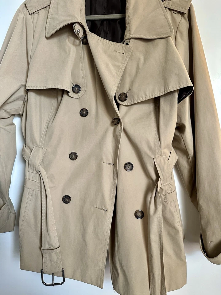 Merona желтовато-коричневый двубортный плащ со съемным ремнем женский размер 3XL - Изображение 4 из 4