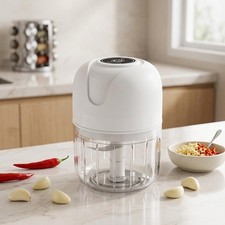 One-Touch Electric Garlic Chopper Sharp Stain...