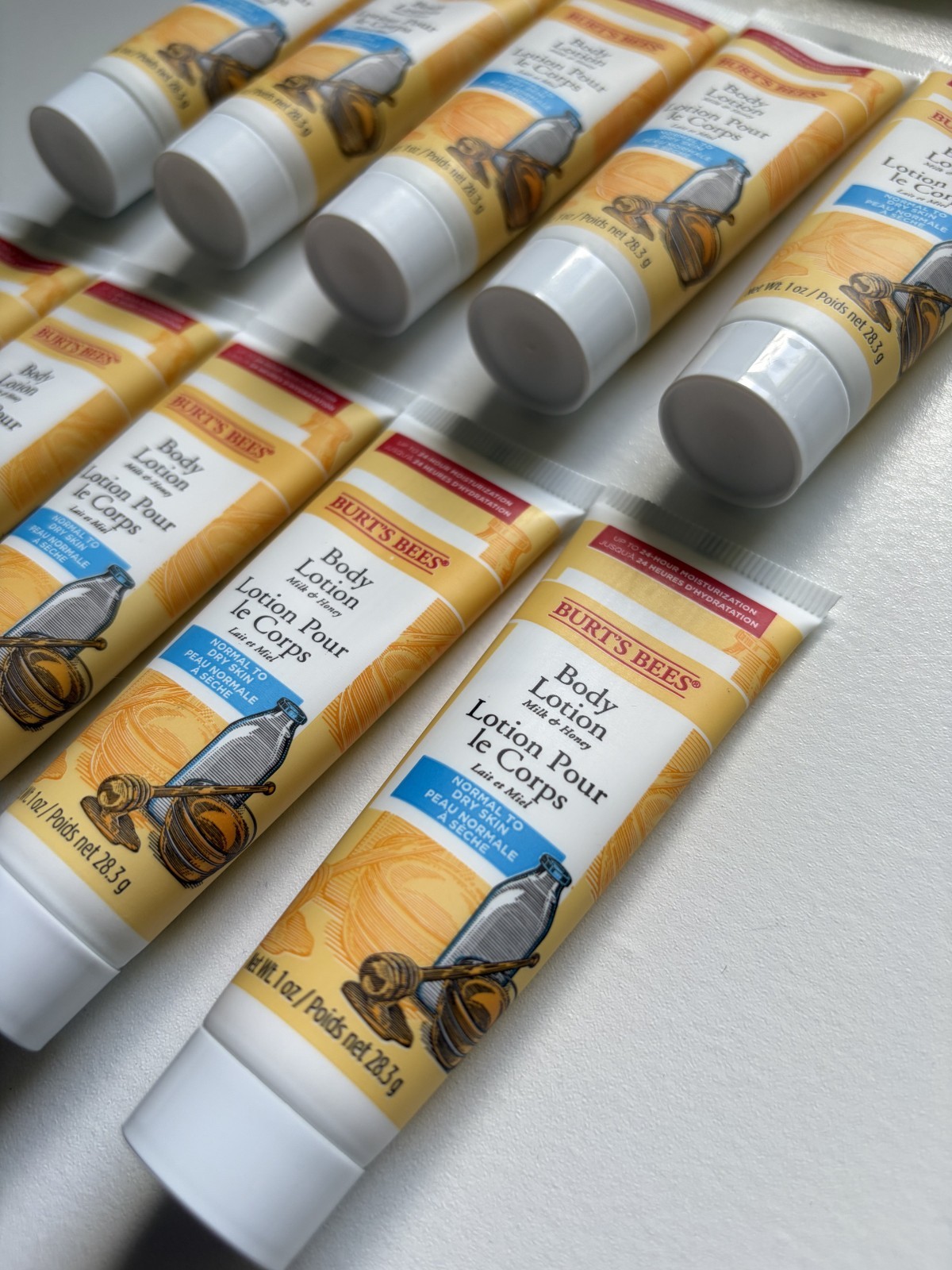 10 PACK - BURT'S BEES MILK & HONEY BODY LOTION 1 OZ Each Normal To Dry Skin