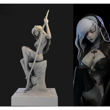 1/24 Resin Model Kit Beautiful Girl Fighting Master Fantasy Unpainted