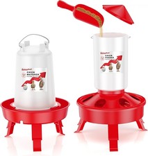 Chick Feeder and Waterer Set 04 Gal Top Fill Red