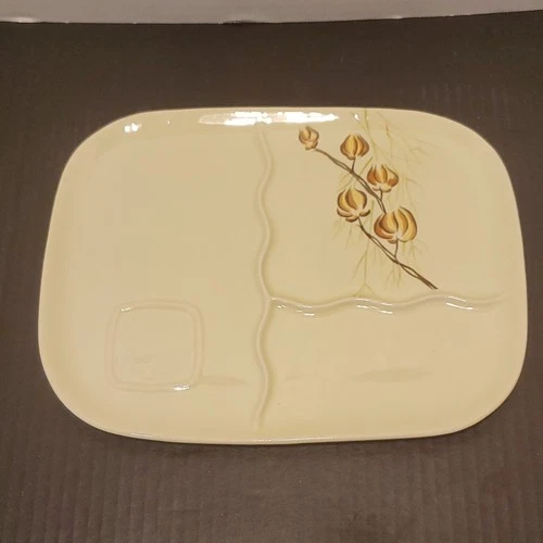 Red Wing Botanical Lanterns Ceramic Divided Grill Tray  Rectangle USA Glossy