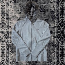 2000's Burberry Black Label Zip Up Fur Hoodie