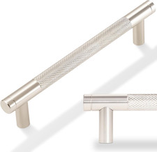 10 Pack 5 Inch 128Mm Brushed Satin Nickel Kitchen Cabinet Handles Knurled Cabin