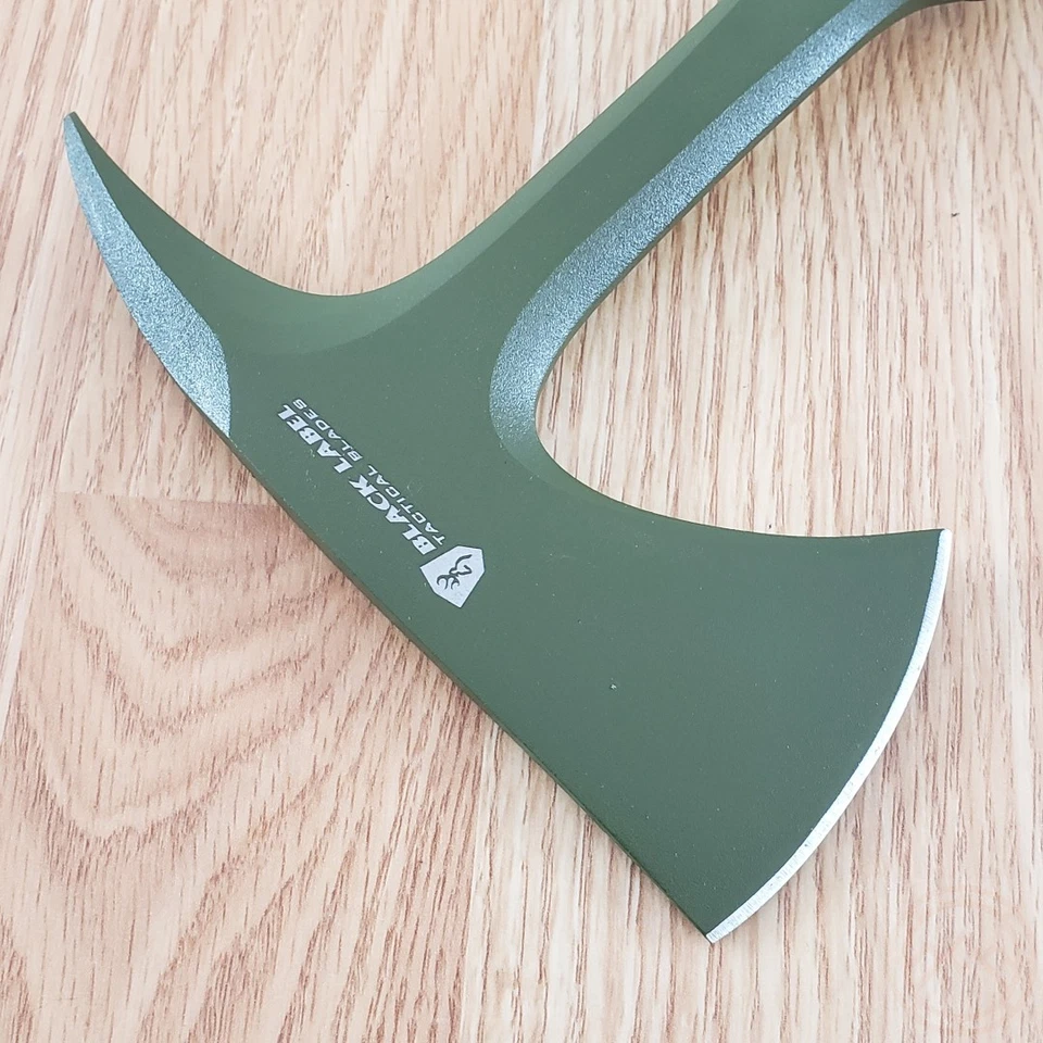 Browning Shock'N Awe Axe 6.5" Green 1055HC Steel Head Black Cord Wrapped Handle - Image 4 of 4