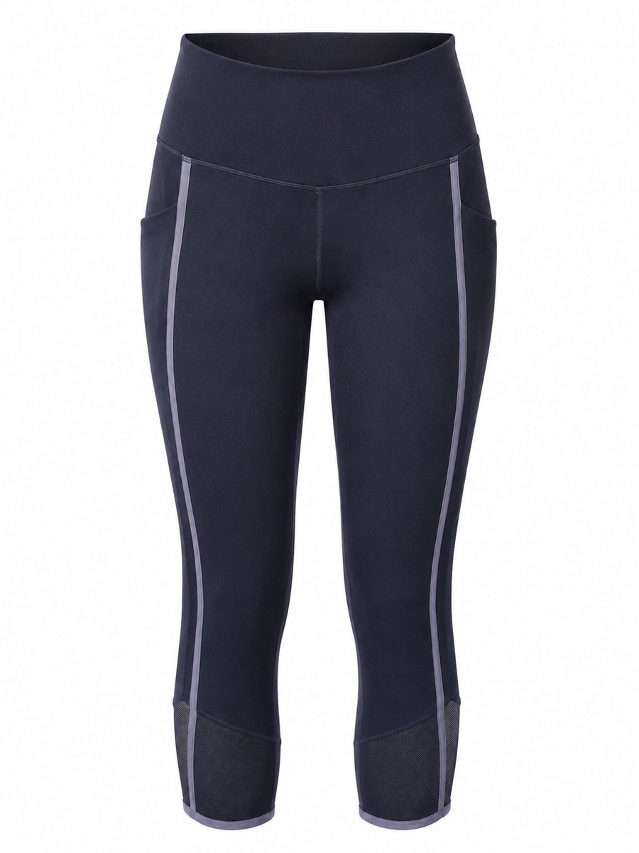 Athleta Salutation Stash Pocket II Intention Capri Leggings Mesh Violet M