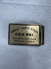 Vintage Great Lakes Steel Cold Mill Safety Award Belt Buckle El Cid