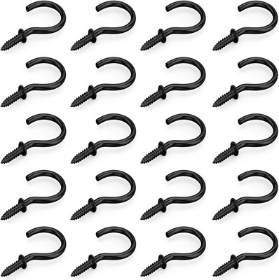 Axe Sickle Black 1 Inch Metal Cup Hook Screw 100Pcs 1 Inch, 