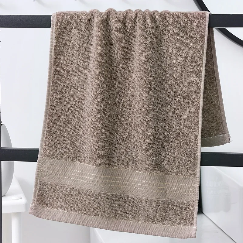 Serviette Visage Coton Pur Absorbante Marron Bleu Beige Séchage Rapide Neuf - Photo 1/4