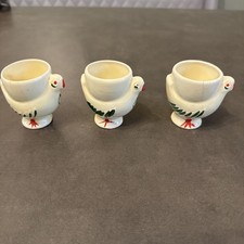 Vintage YELLOW CHICKEN CHICK EGG CUP Ceramic x3 keele 1950’s mid century 