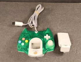 SEGA DREAMCAST OEM TRANSLUCENT GREEN CONTROLLER AND VMU NOT WORKING AS IS