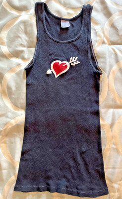 Men M Tank Top T Shirt A-Shirt Ribbed Muscle Wife Pleaser Beater Heart Bow Arrow