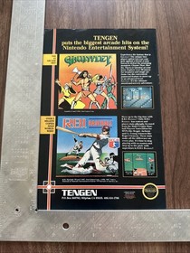 1987 Tengen Nintendo NES Video Game Print Ad Gauntlet RBI Baseball