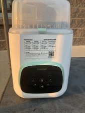 Momcozy BS03 Electric Baby Bottle Sterilizer & Dryer, White/Green/Black