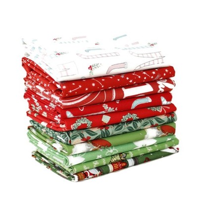 10 PCS 18x21 Inch Christmas Fat Quarter Bundle Mixed DIY Quilt Fabric