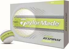 TaylorMade Tour Response Golf Balls, Yellow Stripe, 1 Dozen