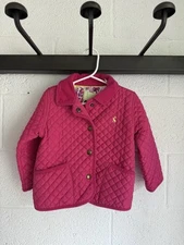 EUC Girls Joules Quilted Jacket Riding Coat SIZE 2-3Y 98cm Cerise Pink