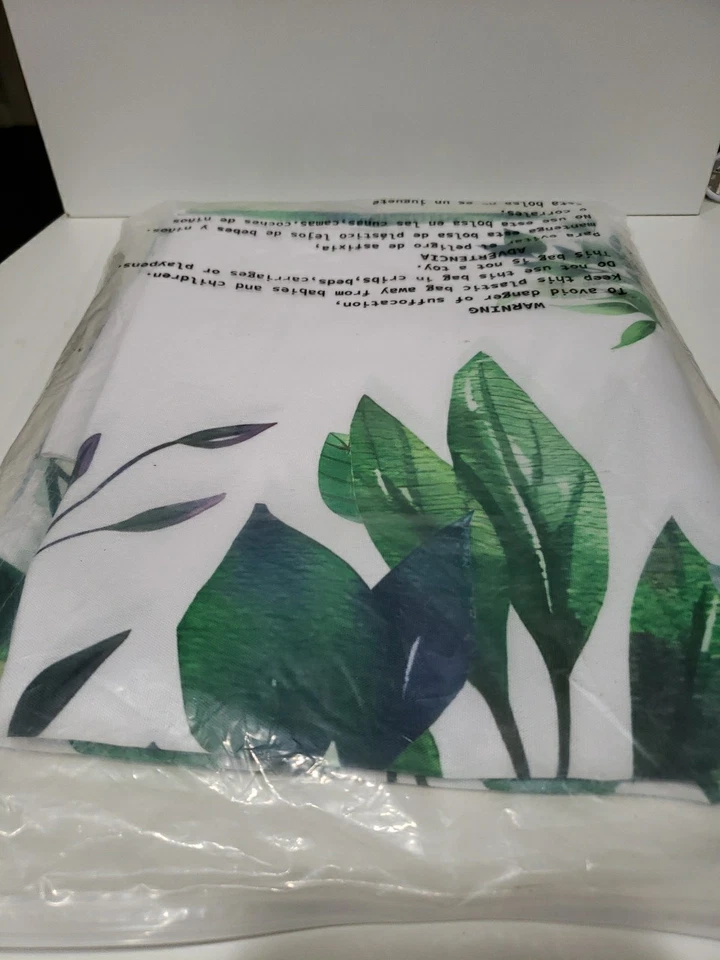 Spring Tablecloth 52 X 70 New White Green Blue - Image 3 of 4