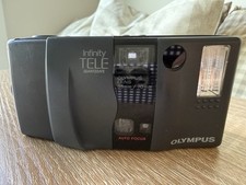 Olympus Infinity Tele Film Camera 35mm 70mm Auto Focus Point Shoot Flash Photo
