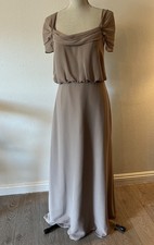 AZAZIE Taupe Chiffon Cap Sleeve Empire Waist Maxi Dress