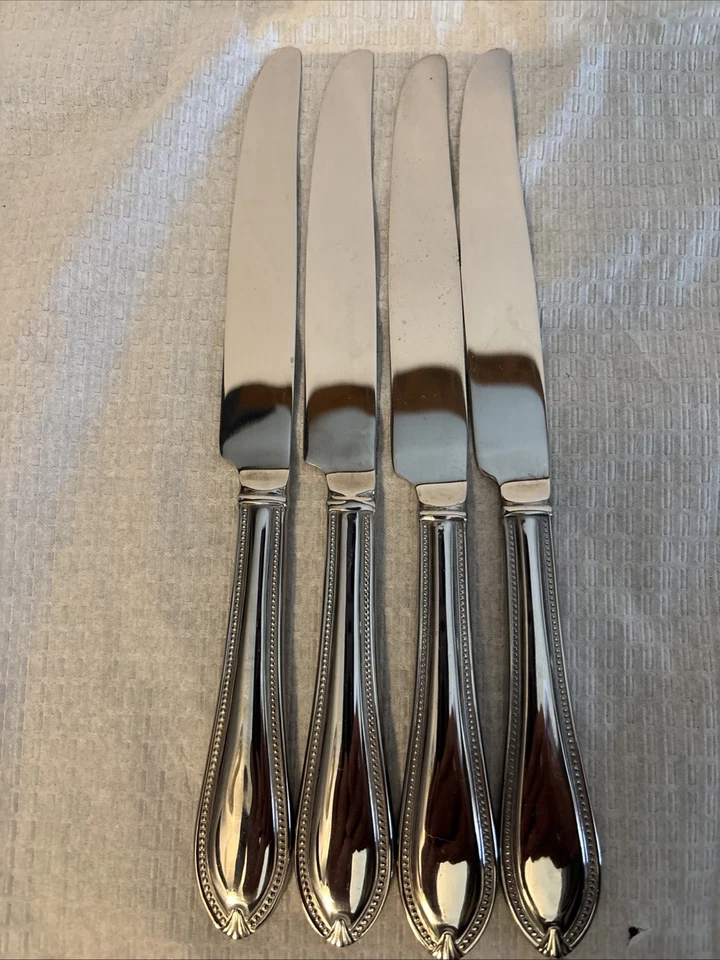 Reed & Barton Whitley Stainless Beaded Fan Dinner Knives THREE SETS OF 4 ea. - Image 2 of 4