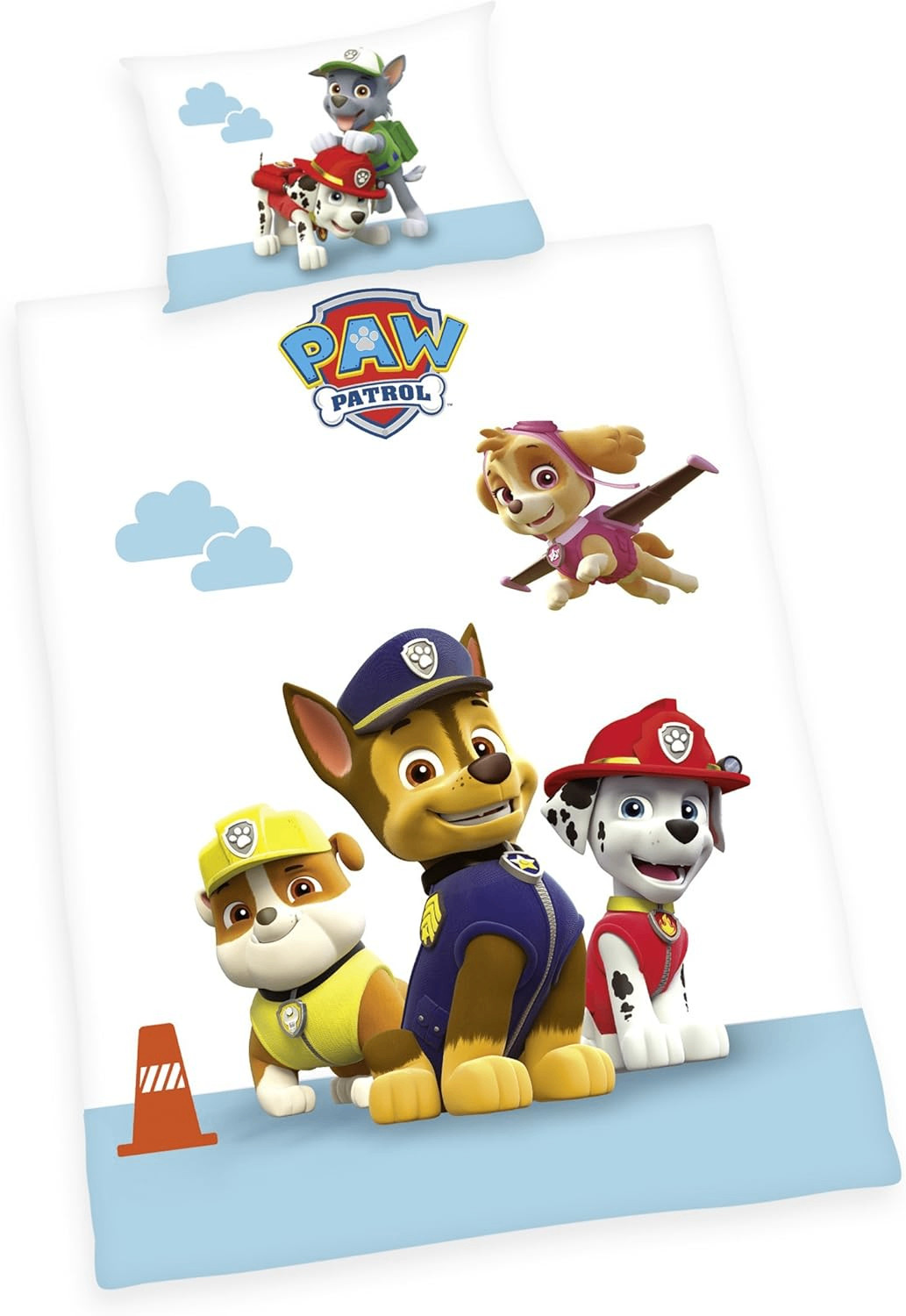 Set lenzuola neonato Paw Patrol 100 x 135 cm, 100% cotone rinforzato