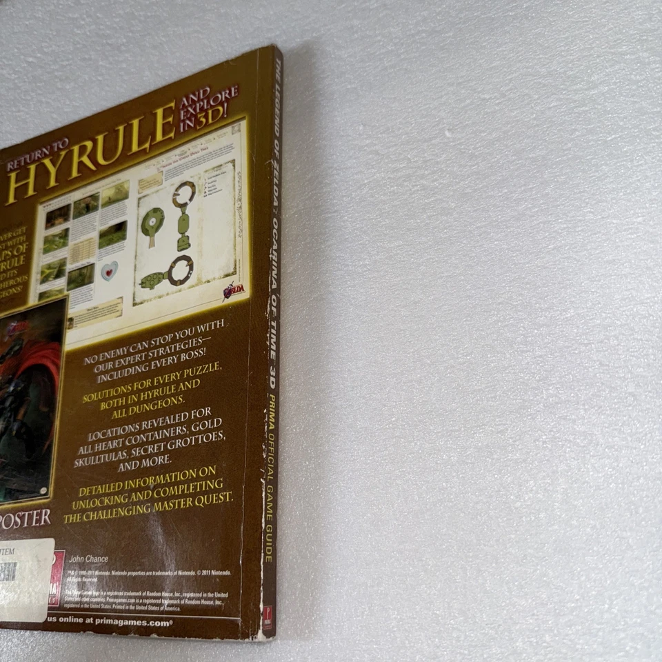Zelda Ocarina of Time 3D PRIMA Official strategy Guide POSTER ATTACHED VGC RARE - Image 3 of 4