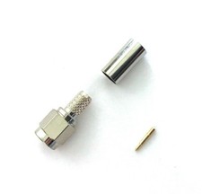 5 Pk SMA Male Plug Crimp RF Coaxial Coax Connector for RG-58 RG141 LMR-195 Cable