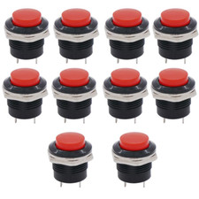 /10Pcs Momentary Push Button Switch SPST AC250V/3A AC125V/6A Mini Off On on Red