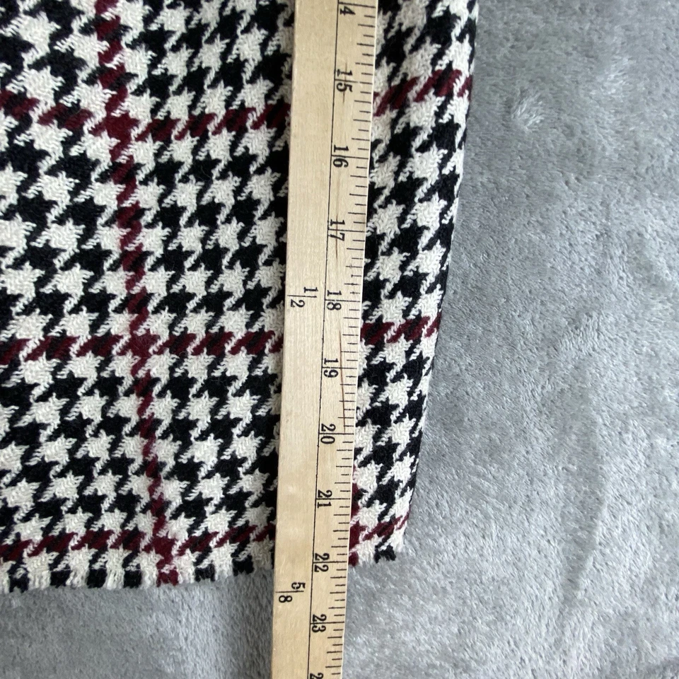 Camiseta Zara Tank feminina grande creme preta vermelha Houndstooth tweed camurça sintética - Imagem 4 de 4