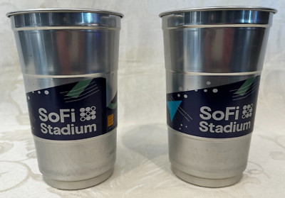 Los Angeles Rams Chargers SoFi Stadium 16oz Aluminum Cups Lot of 2