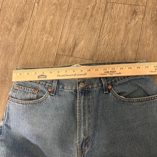 Jeans Levis 505 blu uomo 38 X32 denim rosso linguetta vestibilità regolare gamba dritta - Foto 6 di 8