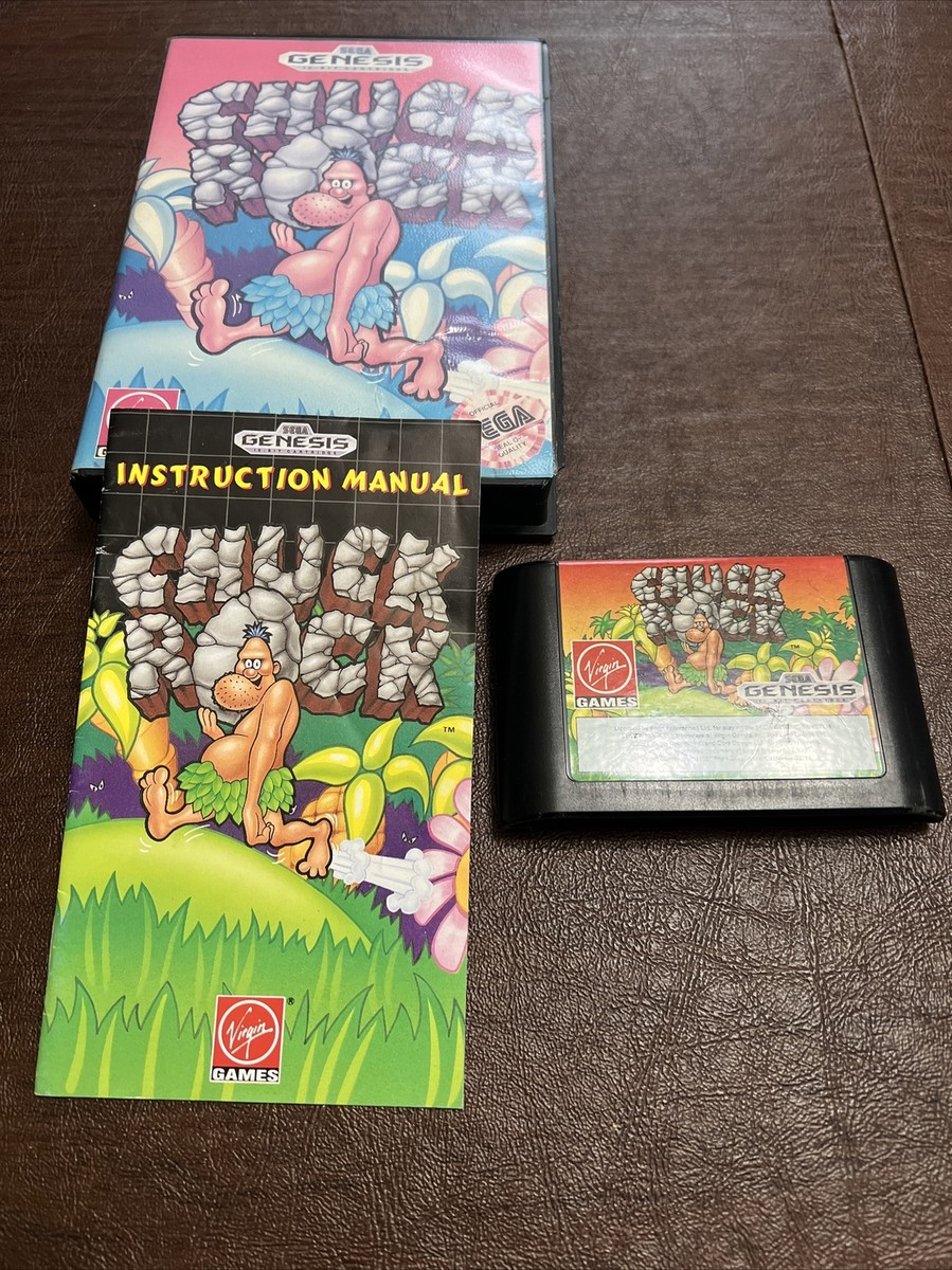 VTG Chuck Rock (Sega Genesis, 1991) CIB Complete Box Manual