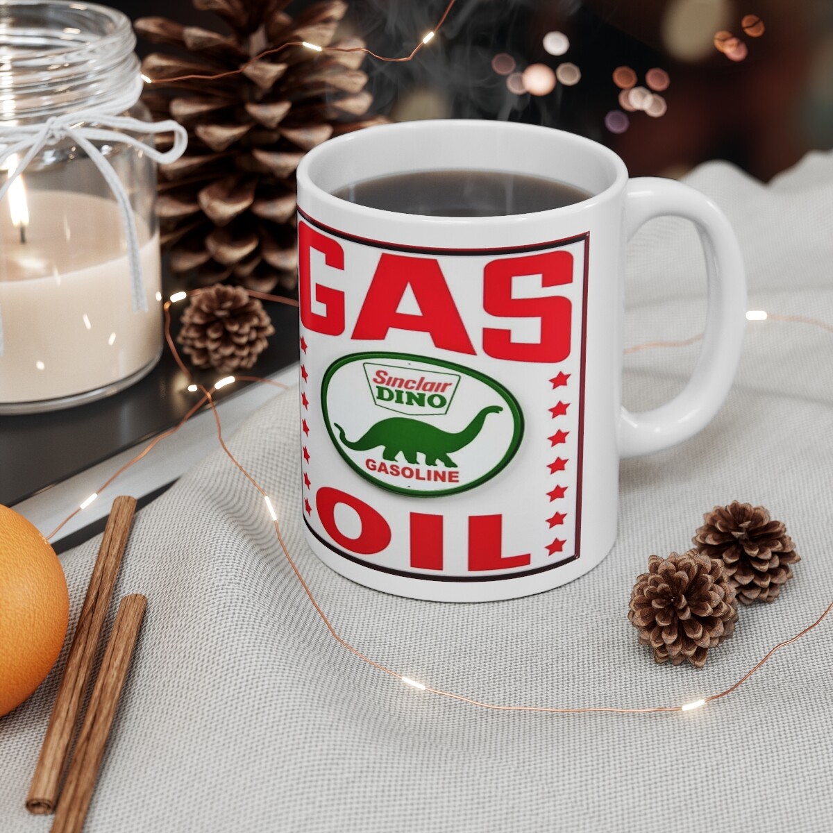 Sinclair Motor Oil Coffee Mug Vintage Sinclair Dino Gas and Oil Sign