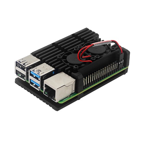 Metal Armor Case Shell Box W/ Dual Fan Heatsink For Raspberry Pi 4 Model B 4B X - Photo 15/18