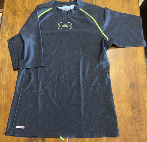 Under Armour Heat Gear Swim Shirt Men’s XL  Short Sleeve Black SPF 50 PROTECTION - Afbeelding 1 van 9