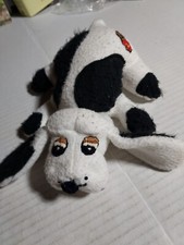 1985 Black/White Spotted POUND PUPPY Long Ears Plush Stuffed Toy Large 10"