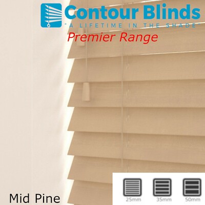 PREMIER RANGE WOOD VENETIAN BLINDS MADE TO MEASURE IN 25mm 35mm /& 50 mm SLATS