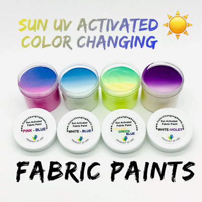Photochromic Color Changing Sun UV Activated Fabric Paint for T Shirts & Shoes