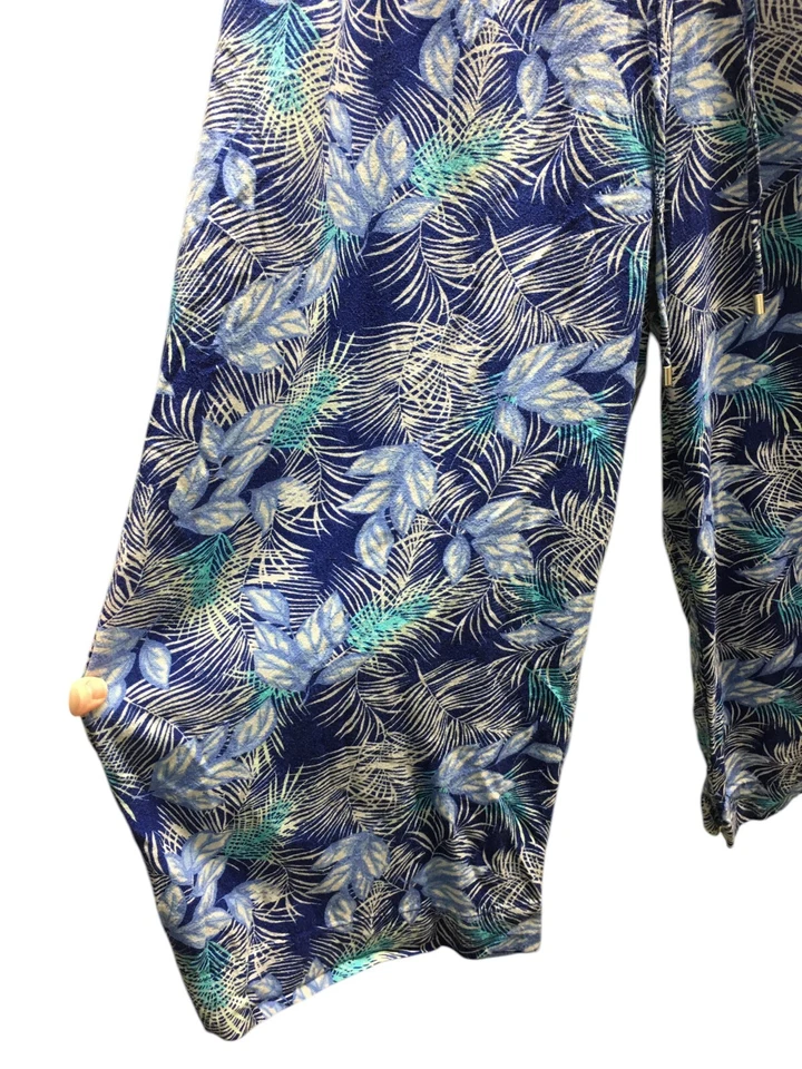 Pantalones Capri Caribbean Joe 2XL Mezcla de Lino Para Mujer Talla Azul Tropical Plus 22 24 Foto 2 de 4