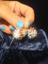 Orecchini Donna Fiore Argento Gioielli SWAROVSKI ORIGINALI Cristalli Ragazza New