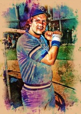 2022 GEORGE BRETT KCR 2/5 ORIGINAL PRINT ART SKETCH CARD ARTIST SIGNED