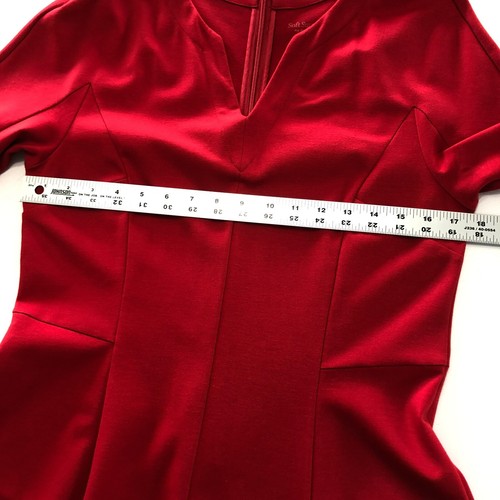 SOFT SURROUNDINGS Scarletta Maxi Dress 12P Red Ponte Stretch EUC - Picture 6 of 13